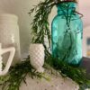 hobnail milk glass styled for Summer