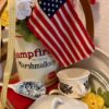 patriotic vignette with vintage decor finds